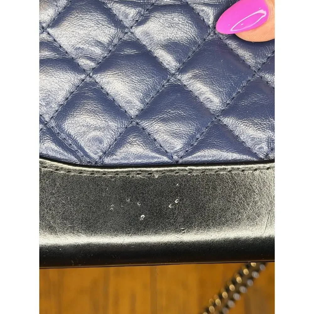 Chanel Gabrielle Womens Small Crossbody Blue Leather - Picture 15 of 16